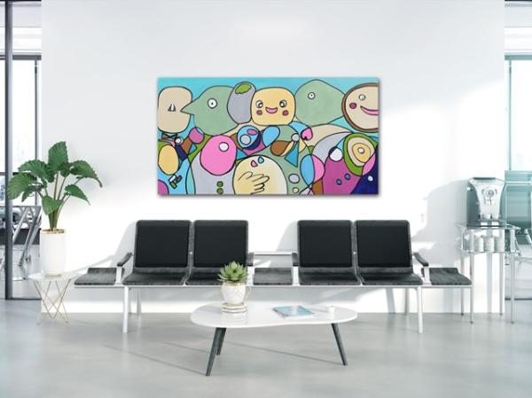 Buy large format abstract painting for your business - costume party